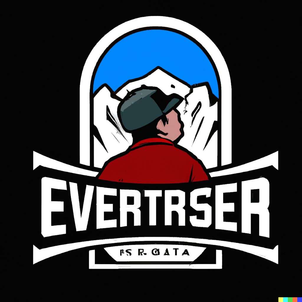 someone gazing at Mount Everest, baseball team emblem design